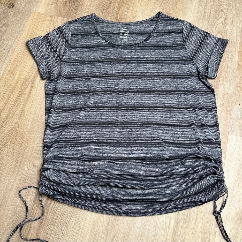 Made for Life Striped Side Drawstring Top size L